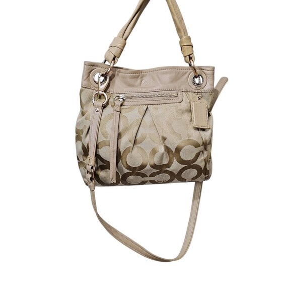 Coach Vintage Parker Op Art Canvas Leather Hobo Hippie Shoulder Bag COA - Picture 7 of 16